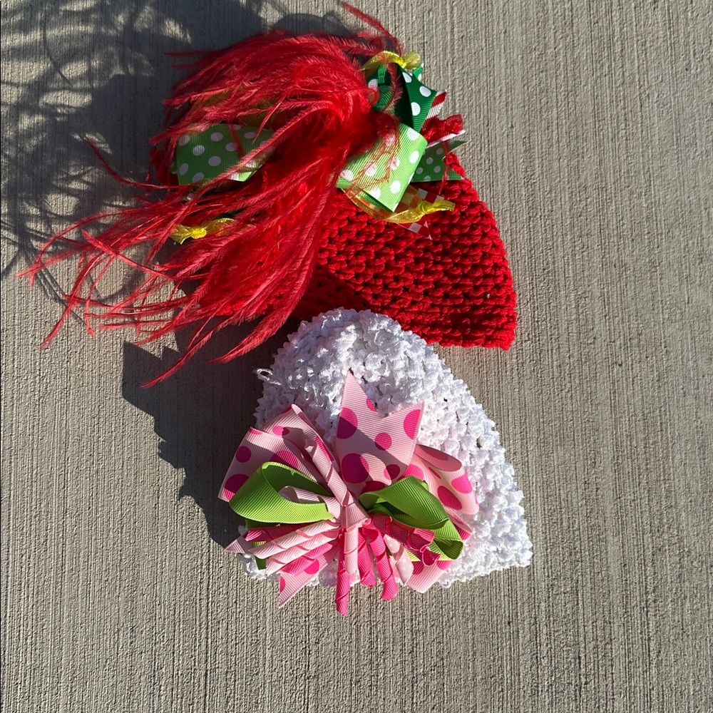 Kids Pink and White Mud Pie Hats